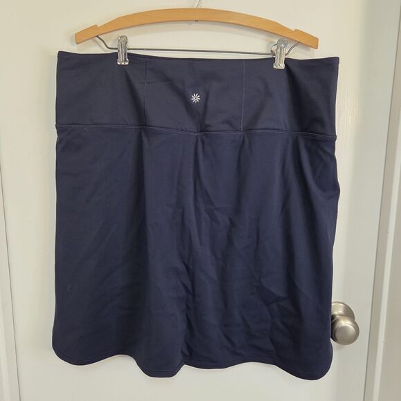 Athleta Skort Womens 1X Blue Fairway GolfSkort 18 Zip Pockets Built-in Shorts - Picture 5 of 12
